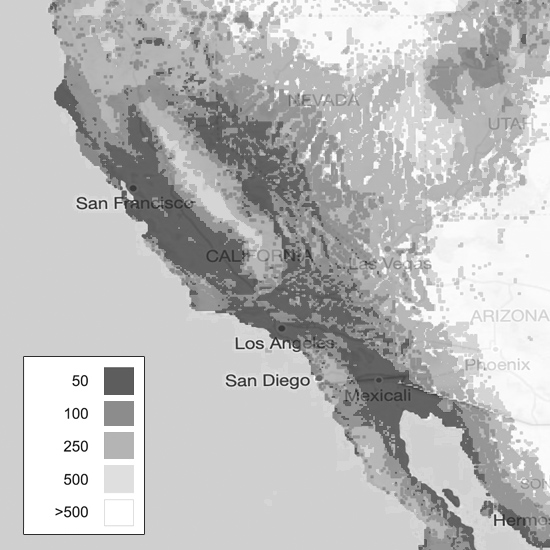 Earthquake Map, Monochromacy