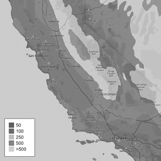 Earthquake Map, Monochromacy