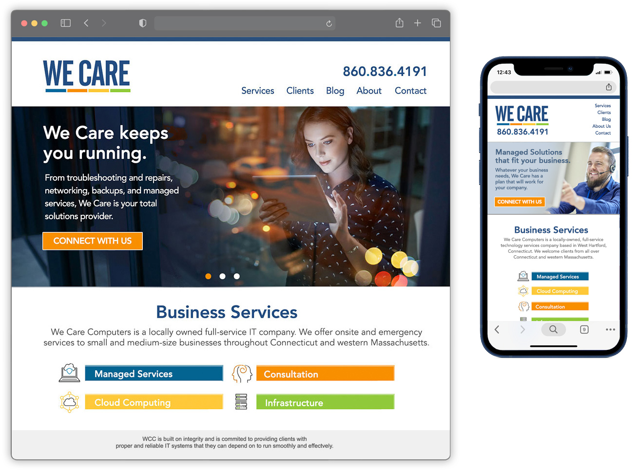 We Care Computers website